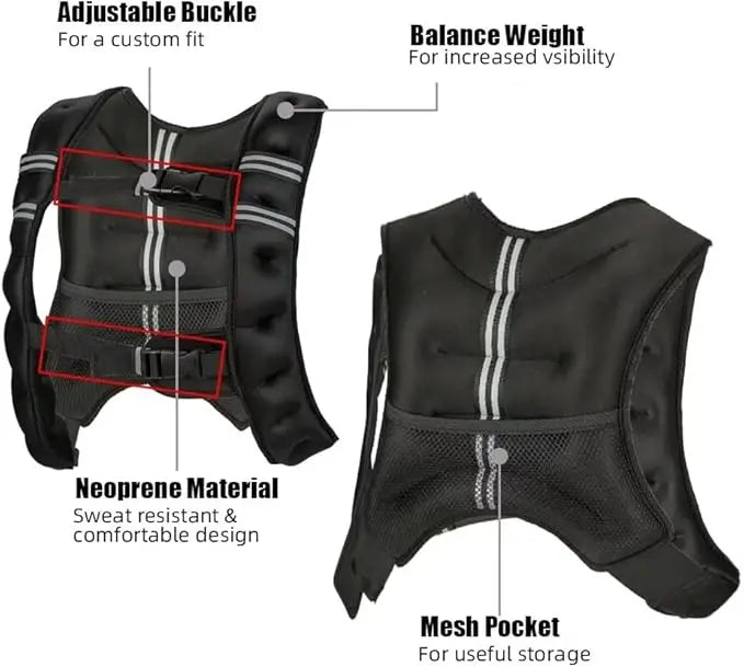 Weighted Vest For Men And Women 12-30 Lbs Included