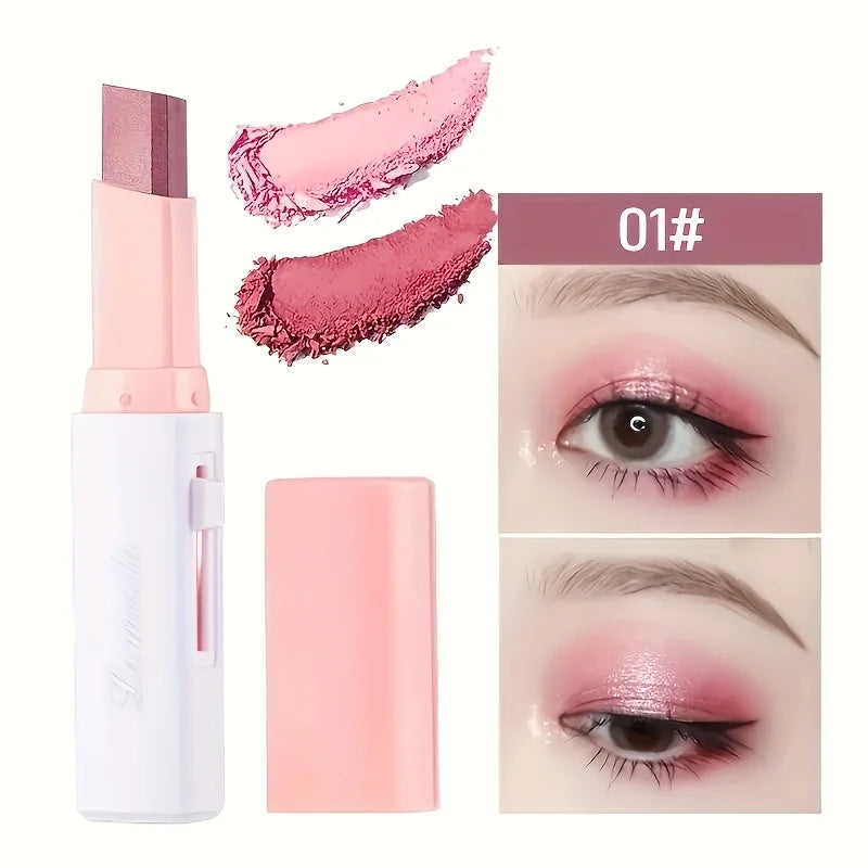 2-Pack Dual-Tone Eye Shadow Stick Waterproof Long-Lasting