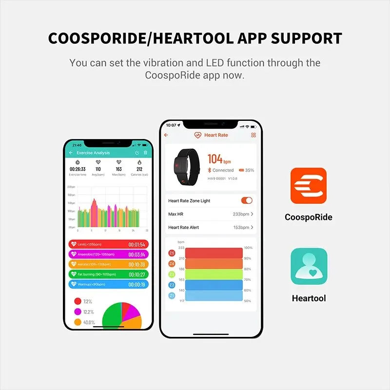 COOSPO HW9 Heart Rate Armband Monitor With BLE5 ANT
