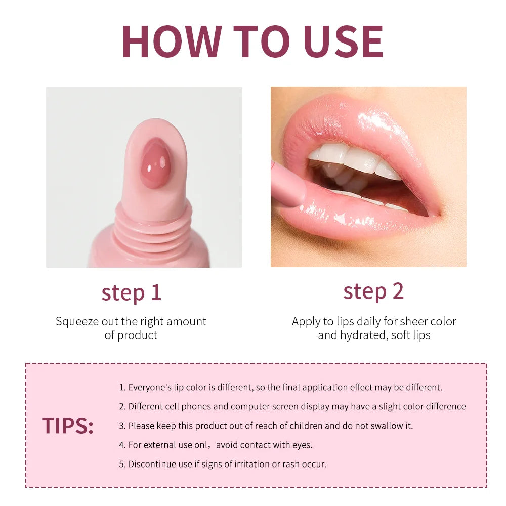Lakerain Lip Balm Serum Tint Hydrating Non Sticky Fragrance Free