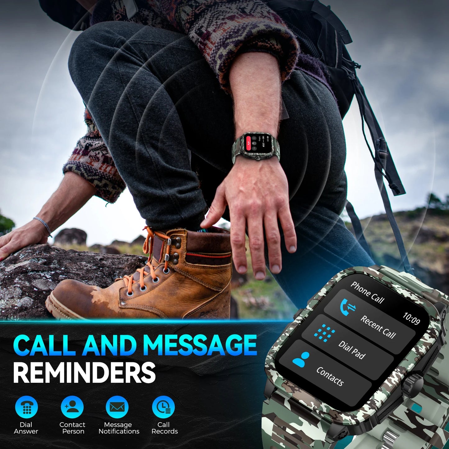 LaNikar Smart Watch 3ATM Waterproof Fitness Tracker With Heart Rate