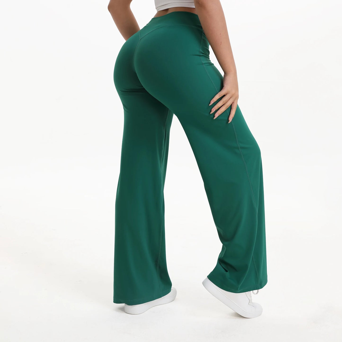 NCLAGEN SoftMotion Mid Waist Straight Leg Yoga Pants For Women