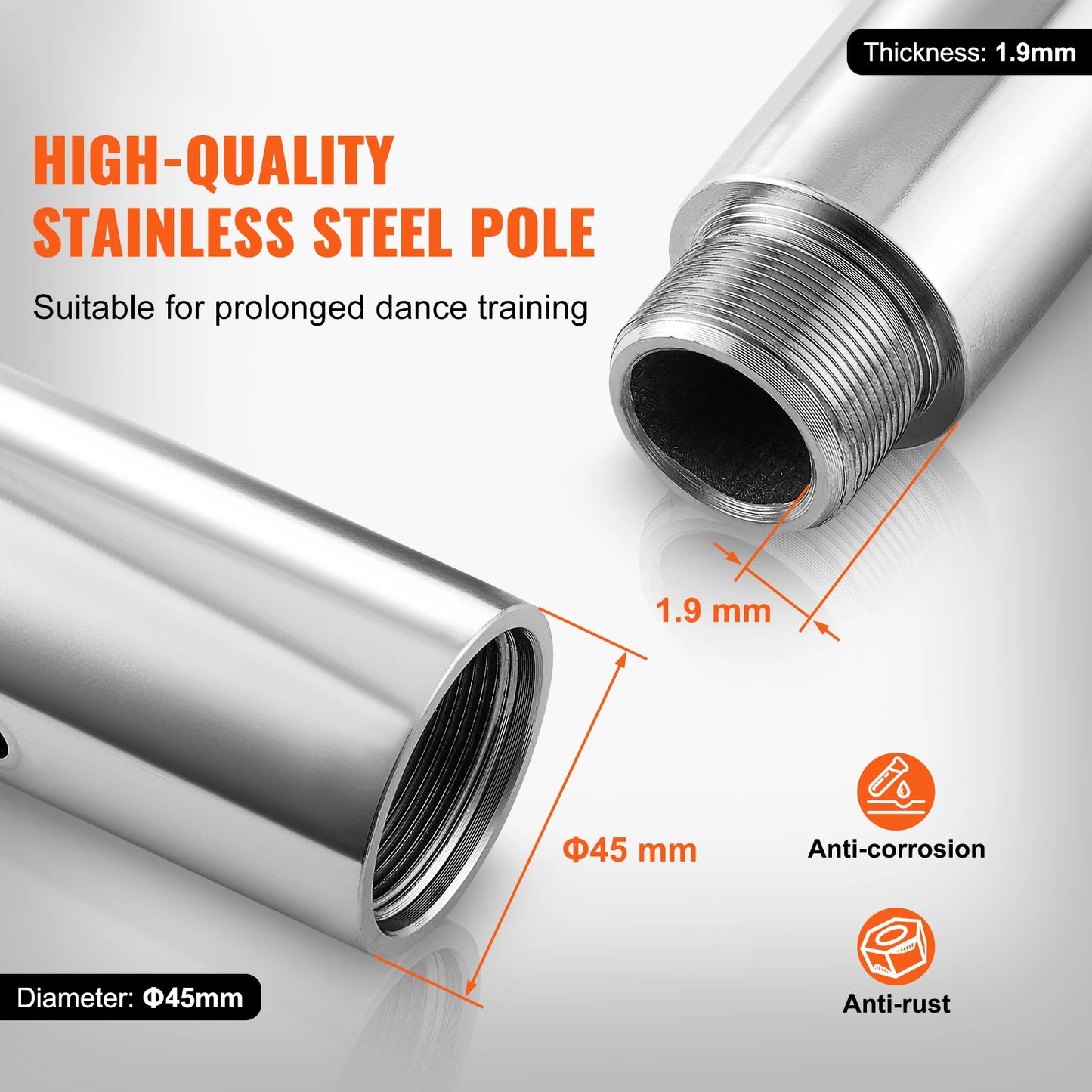 SucceBuy Stainless Steel Dancing Pole Kit Spinning and Static