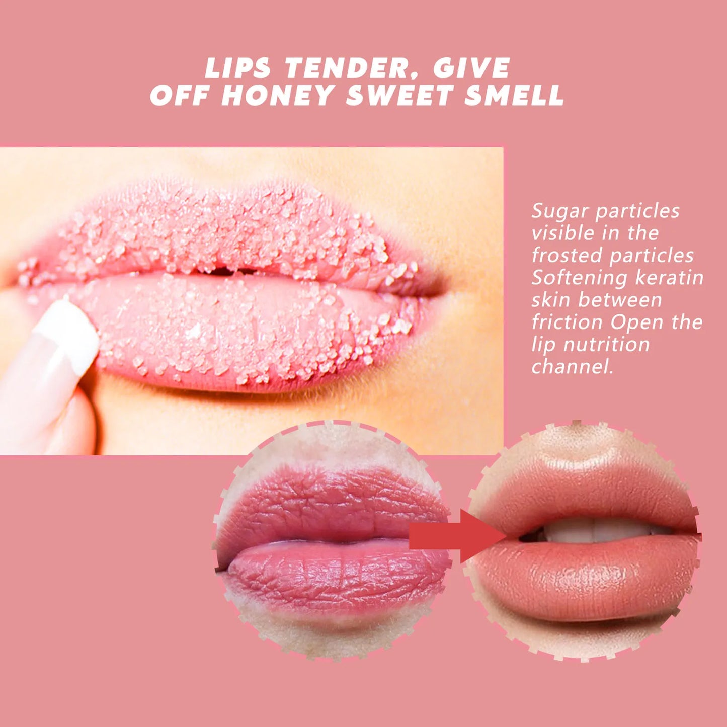 Peach Lip Scrub Exfoliates Dead Skin For Dry Lips Hydration