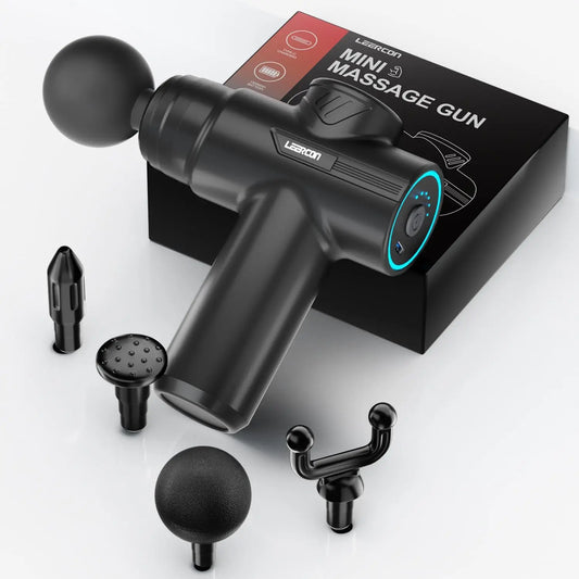 Leercon Mini Massage Gun With 6 Speeds 4 Heads Massager