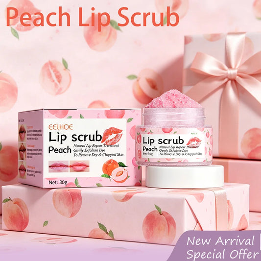 Peach Lip Scrub Exfoliates Dead Skin For Dry Lips Hydration
