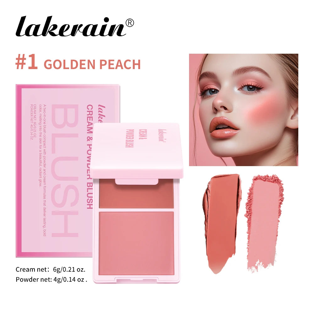 Lakerain Waterproof Cream and Powder Blush 5 Colors Palette