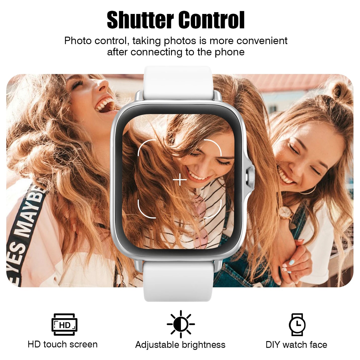 Odelettevcy Smartwatch With Wireless Calling Messages Music Playback Multi Sport