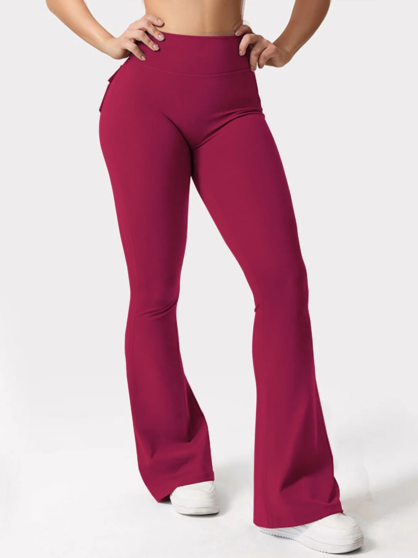 Women's Yoga Flare Trousers High Waist Tummy Control Pockets