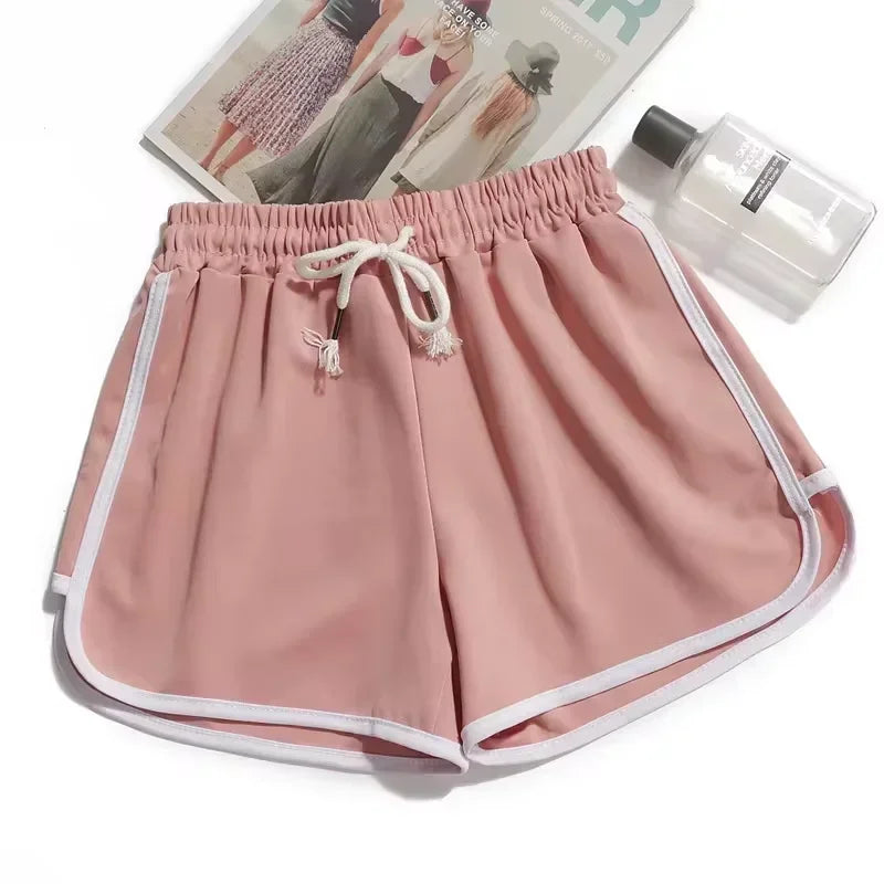Korean Fashion Striped Sports Shorts For Women Casual Summer