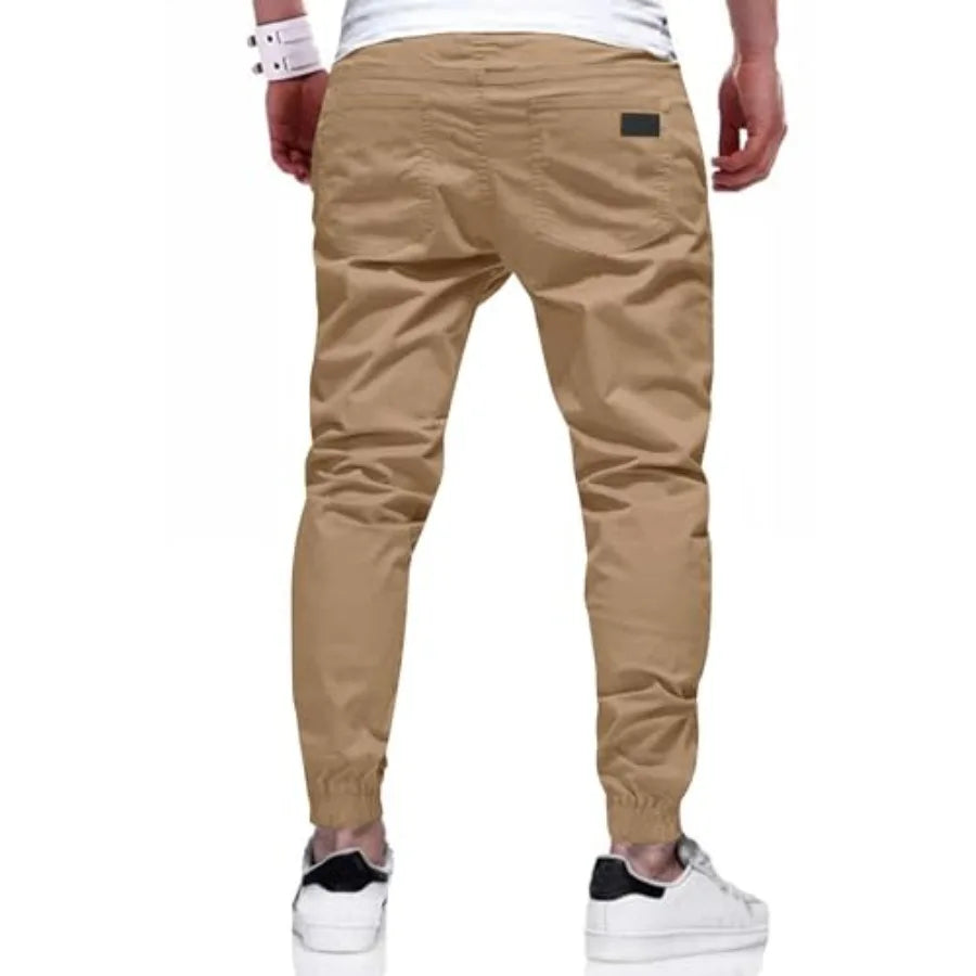 PLEPAN Women's Cargo Joggers Polyester Twill Drawstring Chino Pants