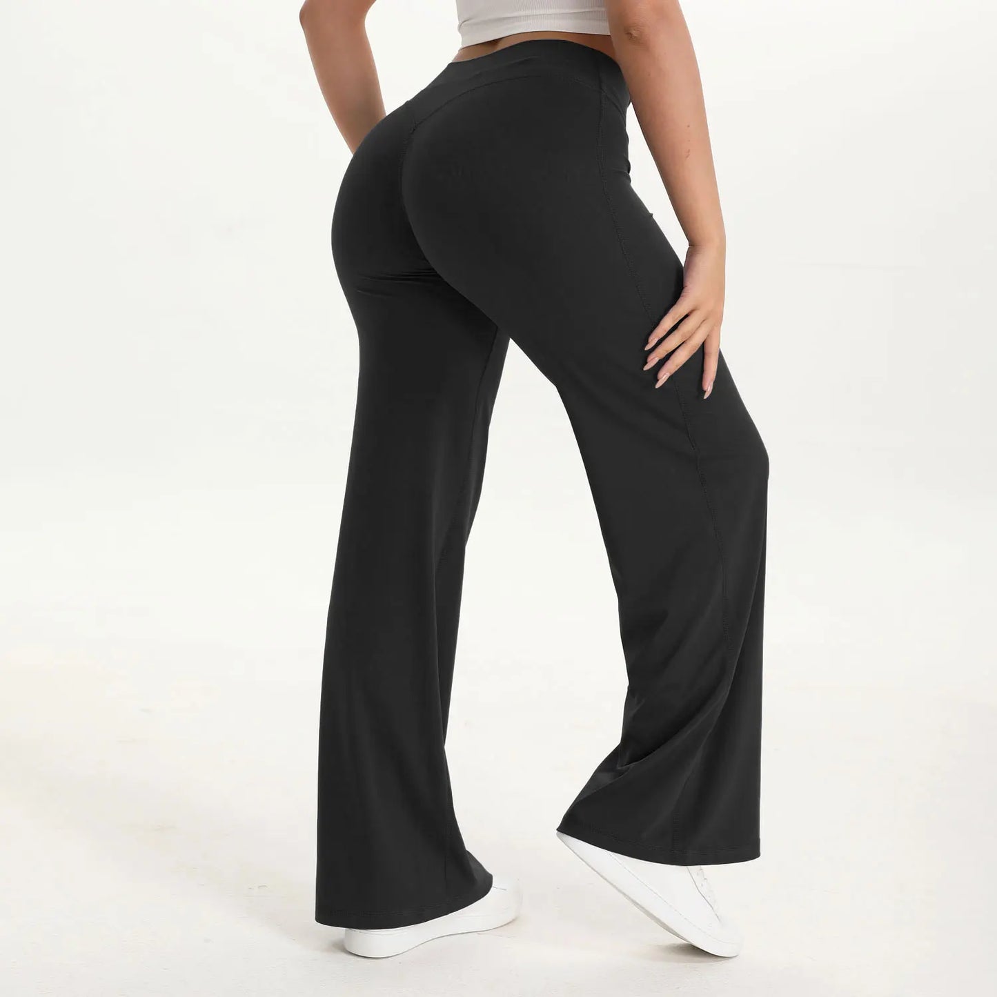 NCLAGEN SoftMotion Mid Waist Straight Leg Yoga Pants For Women