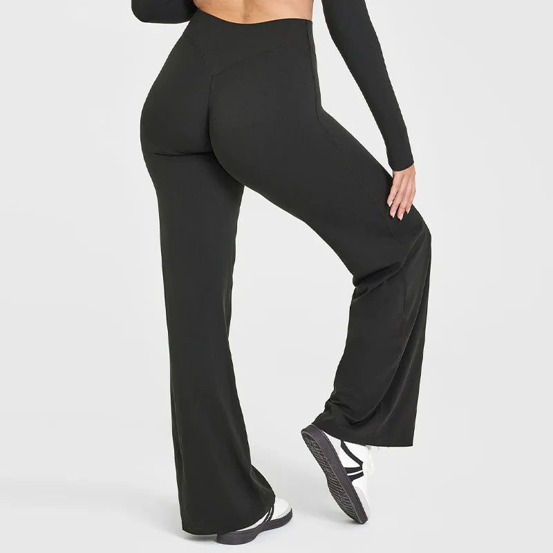 NCLAGEN SoftMotion Mid Waist Straight Leg Yoga Pants For Women