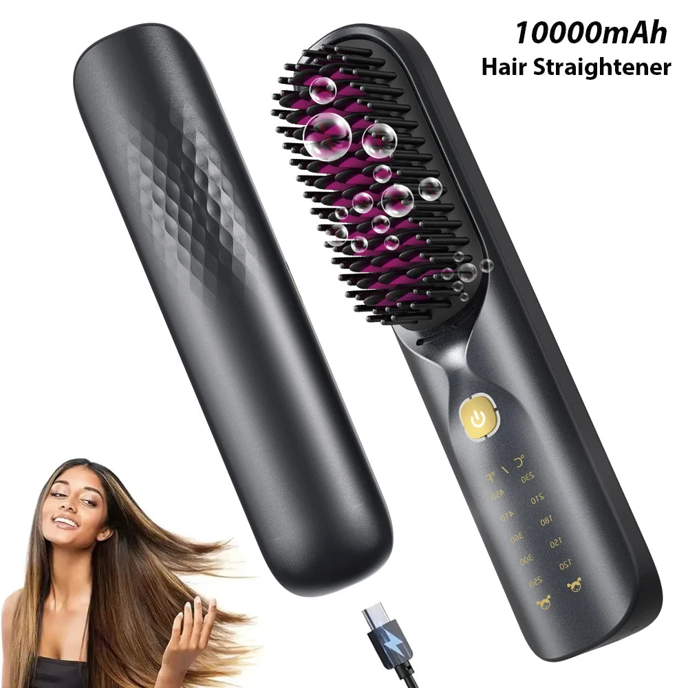 BOPCAL Cordless Hair Straightener Comb Brush 5S Fast Heating