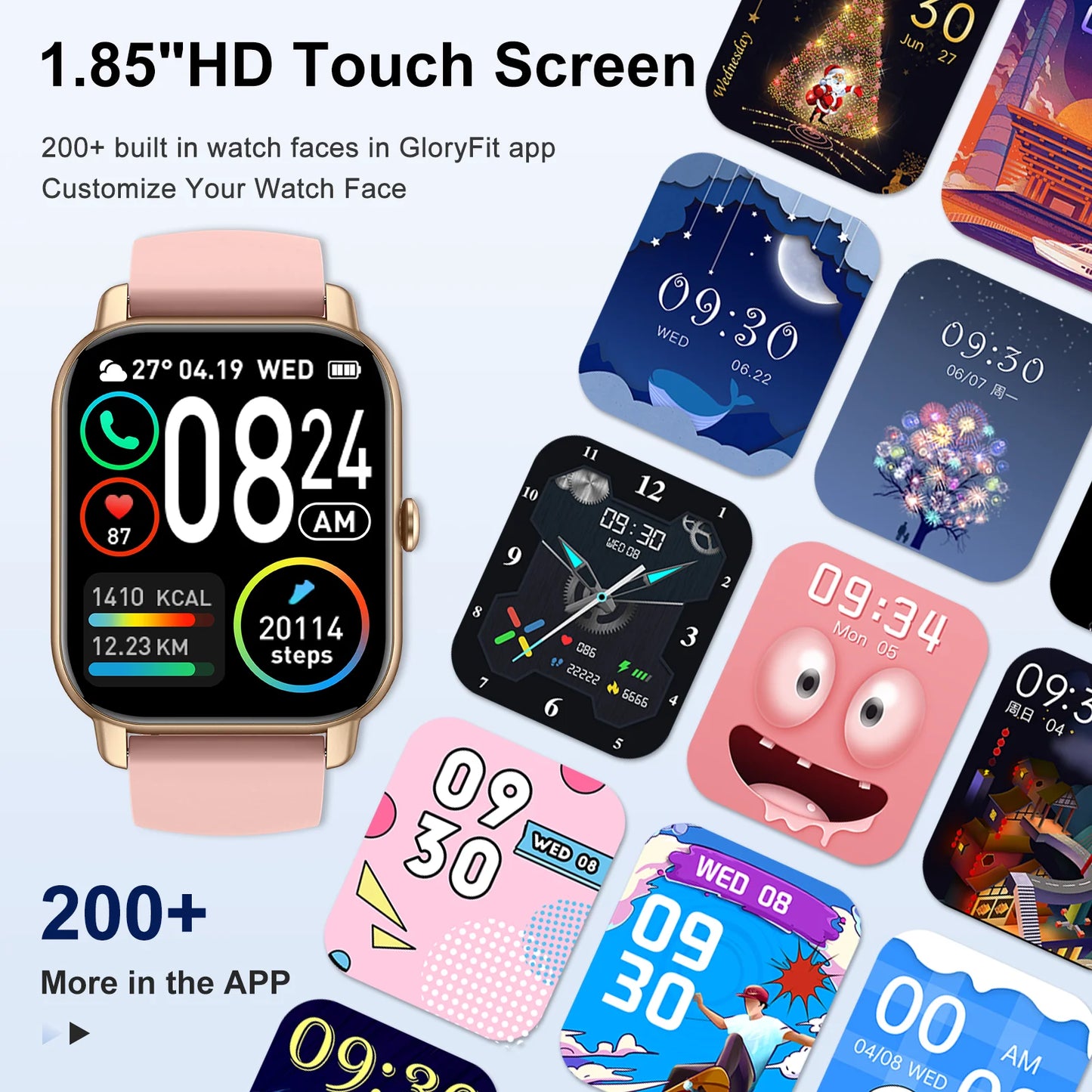 EIGIIS P66D Smartwatch 1.85 Inch TFT Health Monitor IP68 Bluetooth