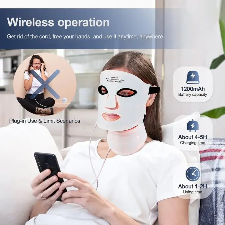 Foreverlily Silicone LED Mask With Neck LED Photon Therapy