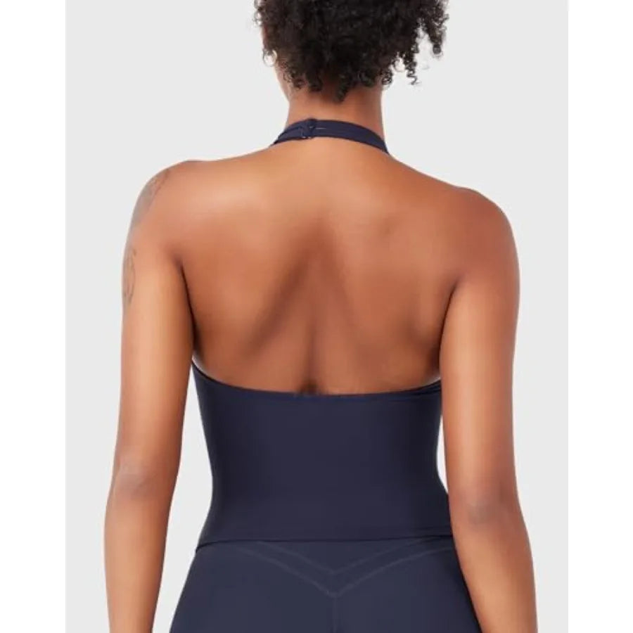 YEOREO CoreFlex Women Halter Tank Top Padded Longline