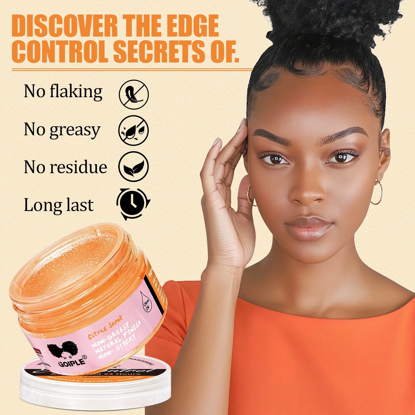 Edge Control Wax With Rosemary Oil For Strong Hold Frizz