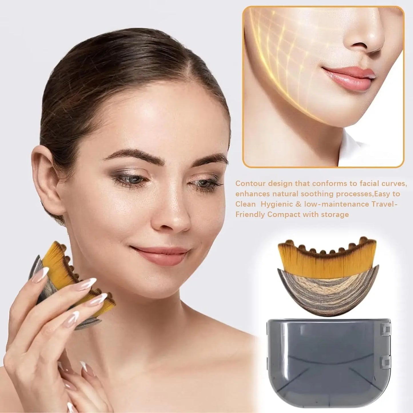 Portable Face and Neck Massage Brush for Facial Contour Sculpting