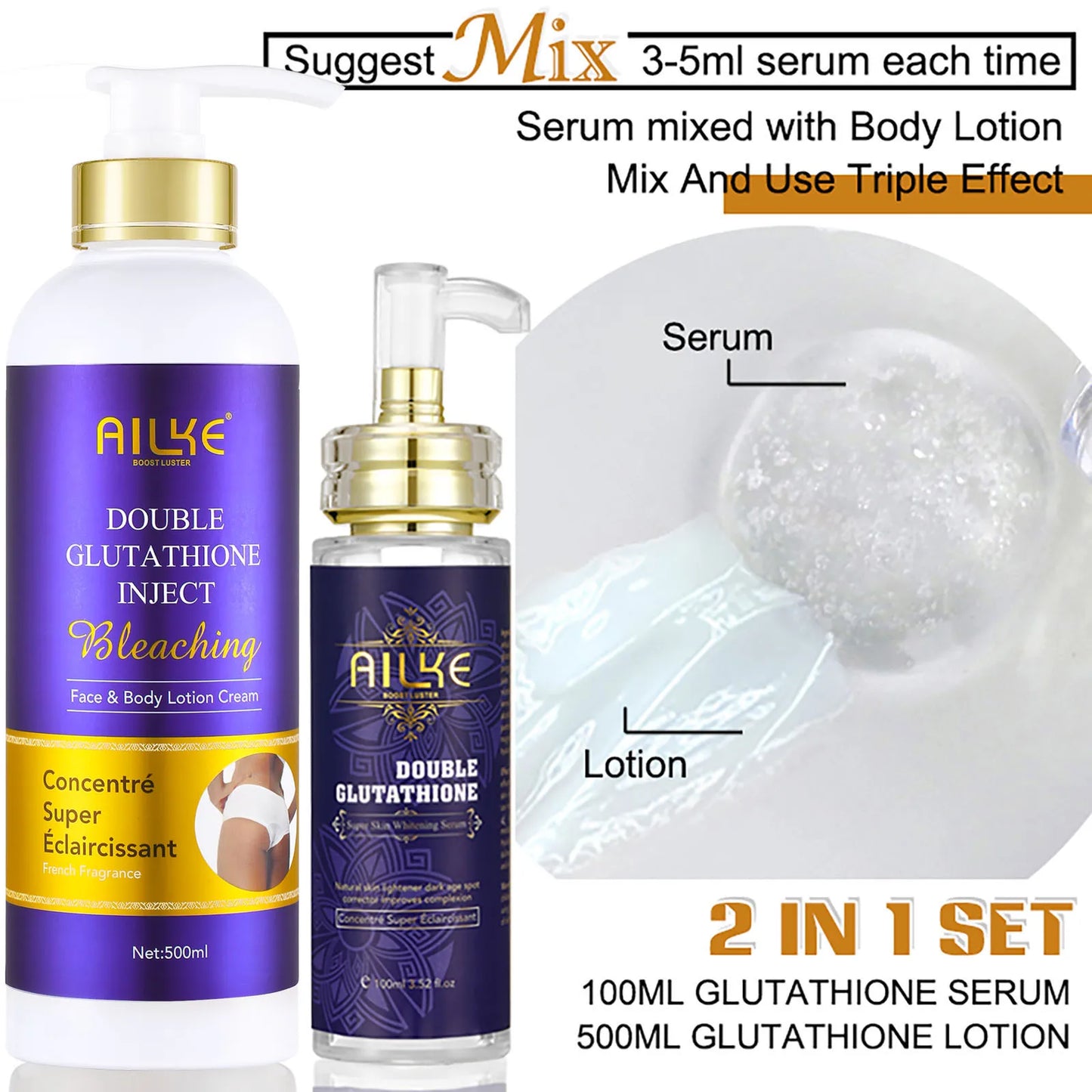 AILKE Whitening Skin Care With Double Glutathione Niacinamide