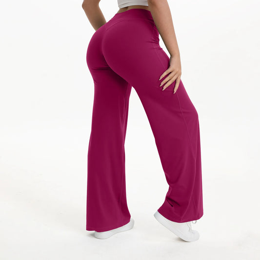 NCLAGEN SoftMotion Mid Waist Straight Leg Yoga Pants For Women