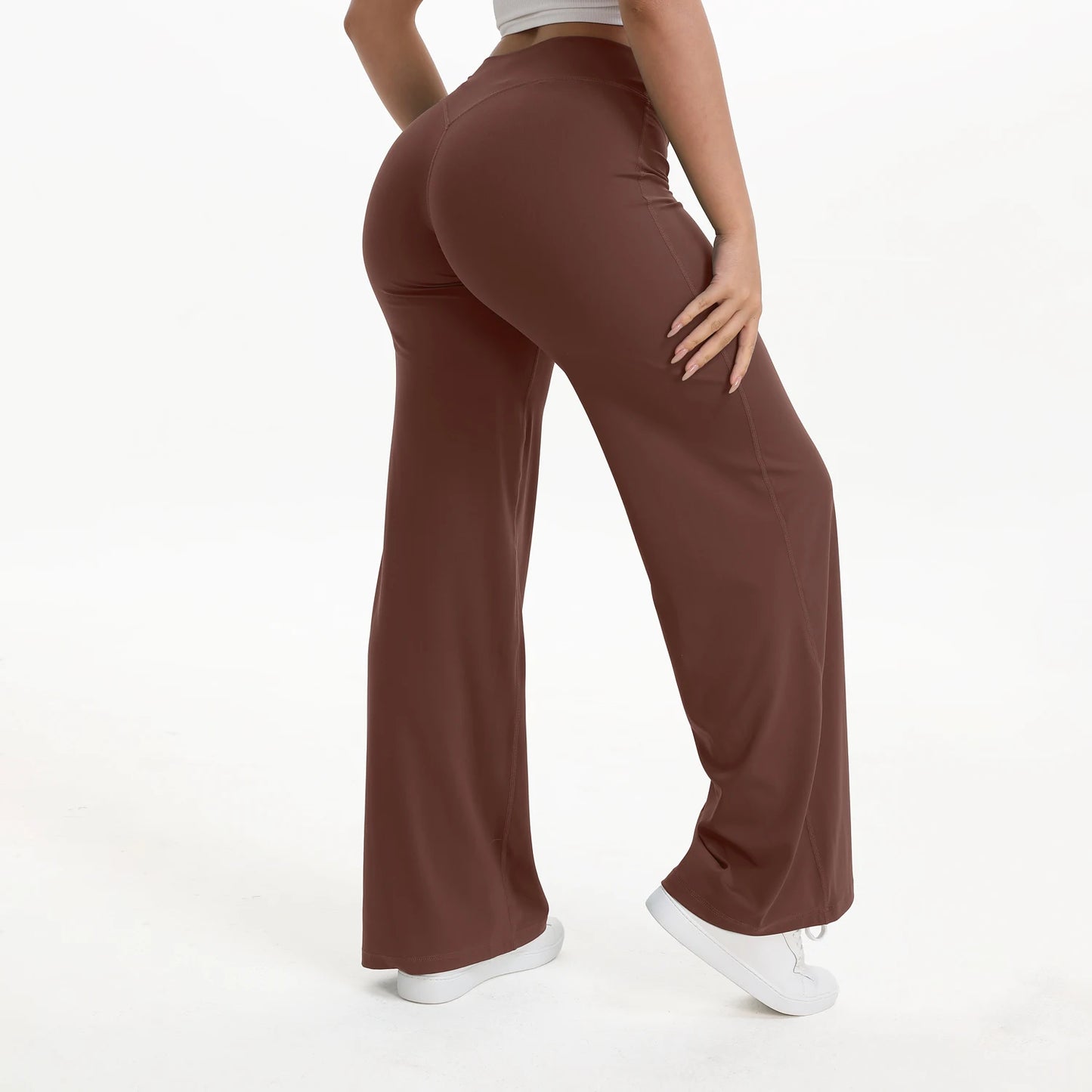 NCLAGEN SoftMotion Mid Waist Straight Leg Yoga Pants For Women