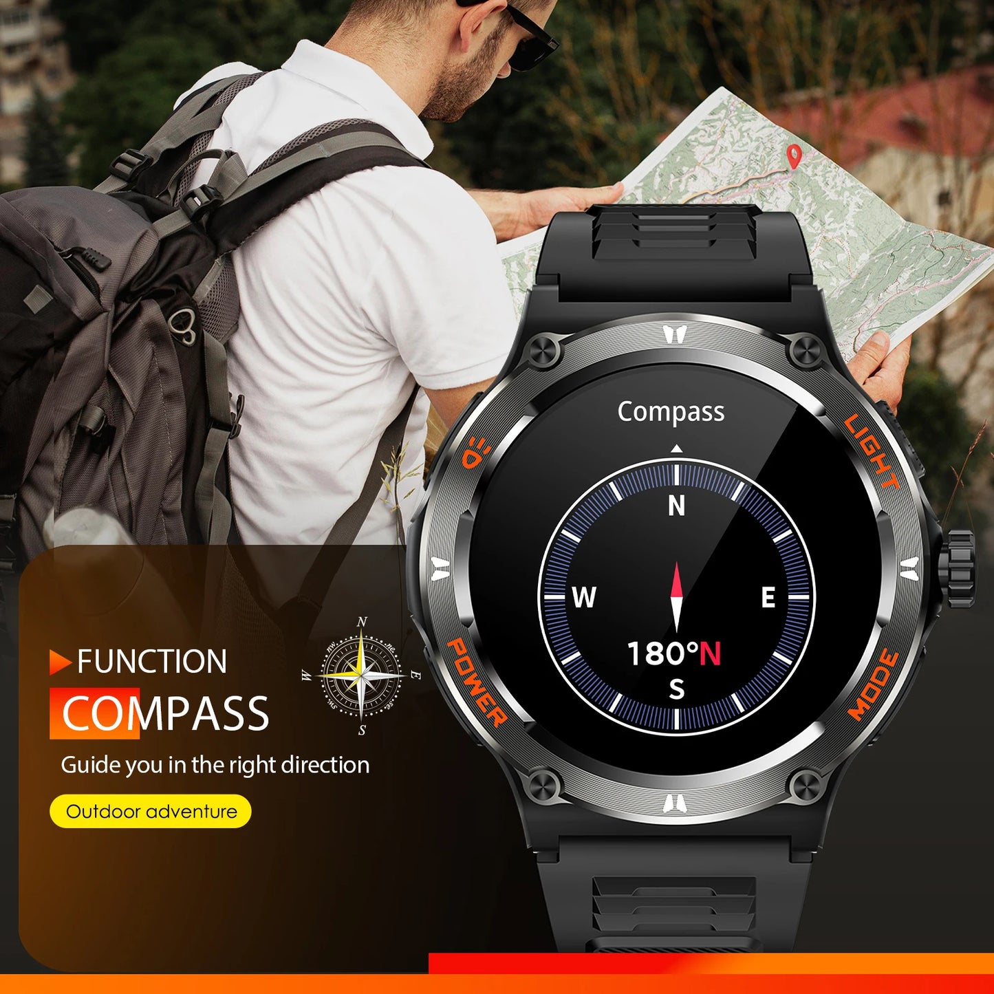 EIGIIS Smart Watch 3ATM Waterproof Health Heart Rate Sleep Tracker