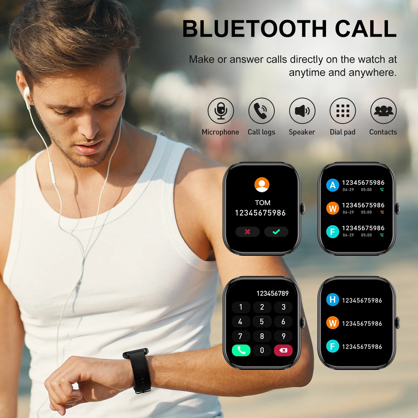 EIGIIS P66D Smartwatch 1.85 Inch TFT Health Monitor IP68 Bluetooth
