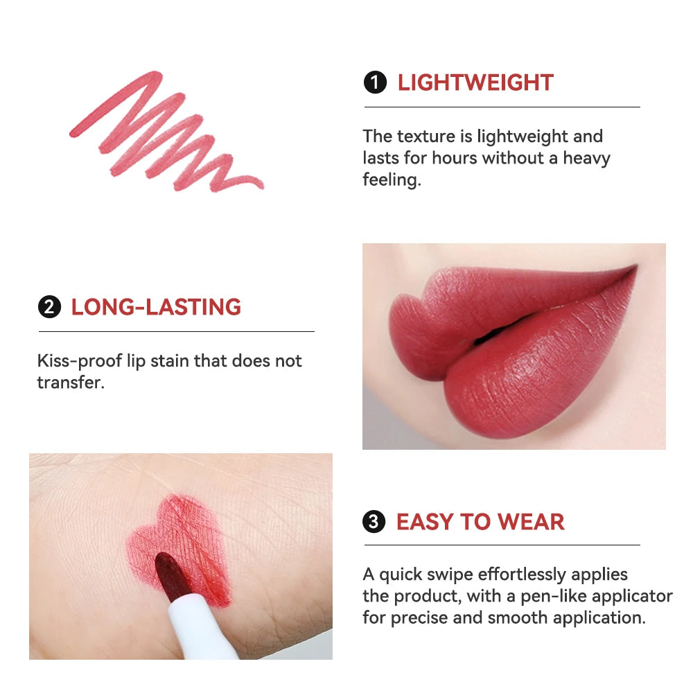Ibcccndc Lip Stain Lip Liner Pen Waterproof Matte Lipstick