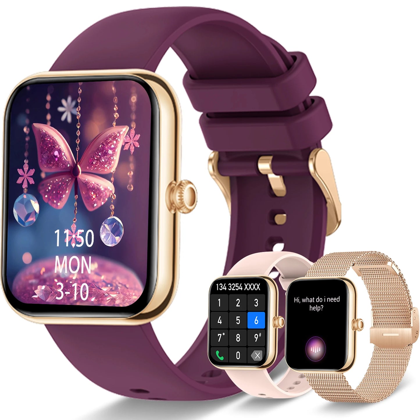 Smartwatch Fitness Tracker For iPhone Android With Call And Pedometer